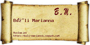 Béli Marianna névjegykártya